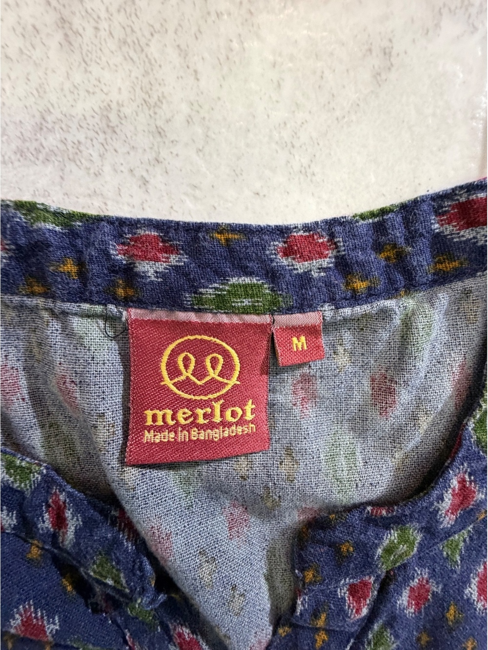 Merlot Patterned Button-Up Dress Size M - Picture 2 of 3